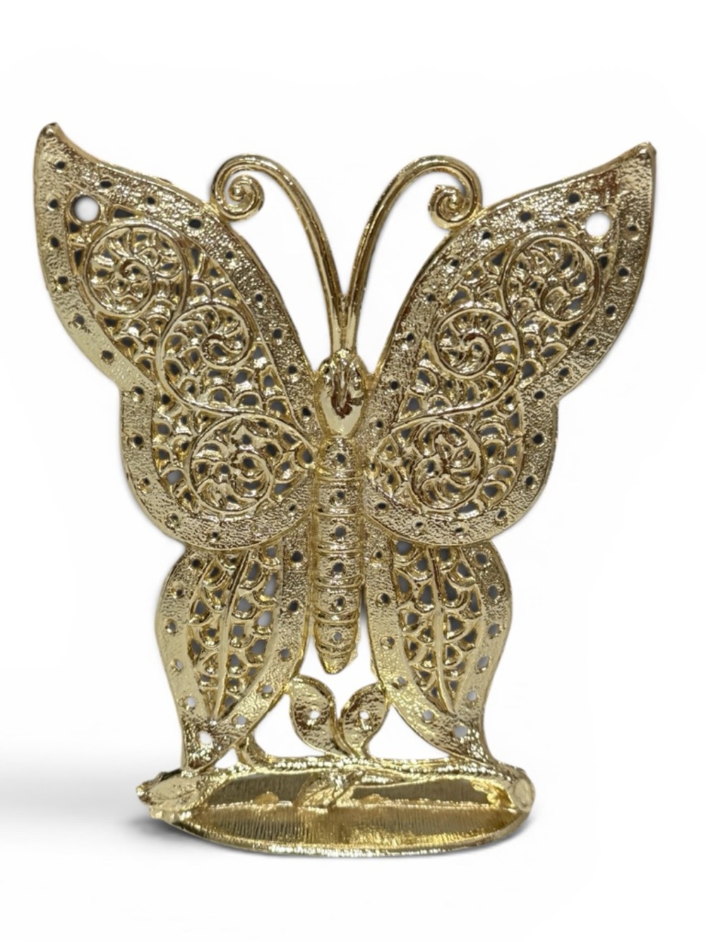 Vintage Gold Butterfly Filigree Earring Holder